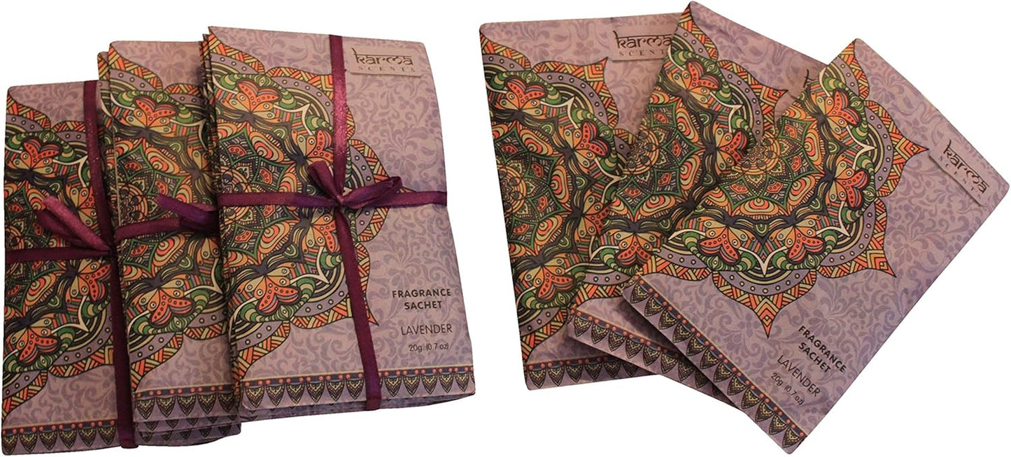 Karma Scents Lavender Fresh Scented Sachets Natural Drawer, Closet, Car, Air Freshener – Lovely Fresh Scents Home Fragrance with 12 Sachet Bags – Drawer, Closet Fresheners and Car Odor Eliminator