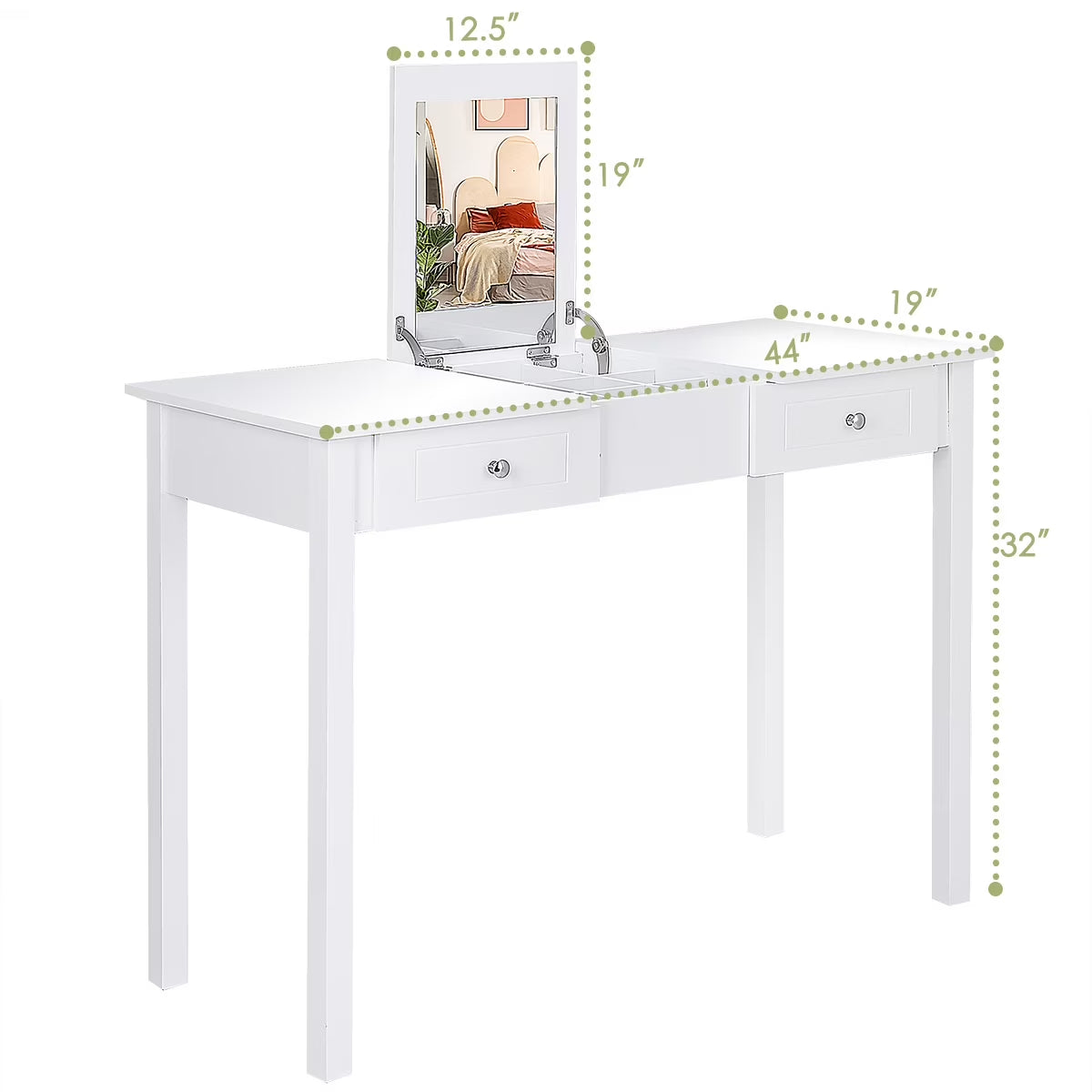 Vanity Table Dressing Table Flip Top Desk Furniture White