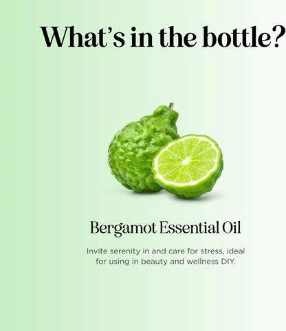 Bergamot Essential Oil for Diffuser Aromatherapy - 100% Pure Citrus Bergamot Oil for Hair Skin and Nails plus Undiluted Relaxing Aromatherapy Essential Oil for Diffusers Baths and Topical Uses 1Oz