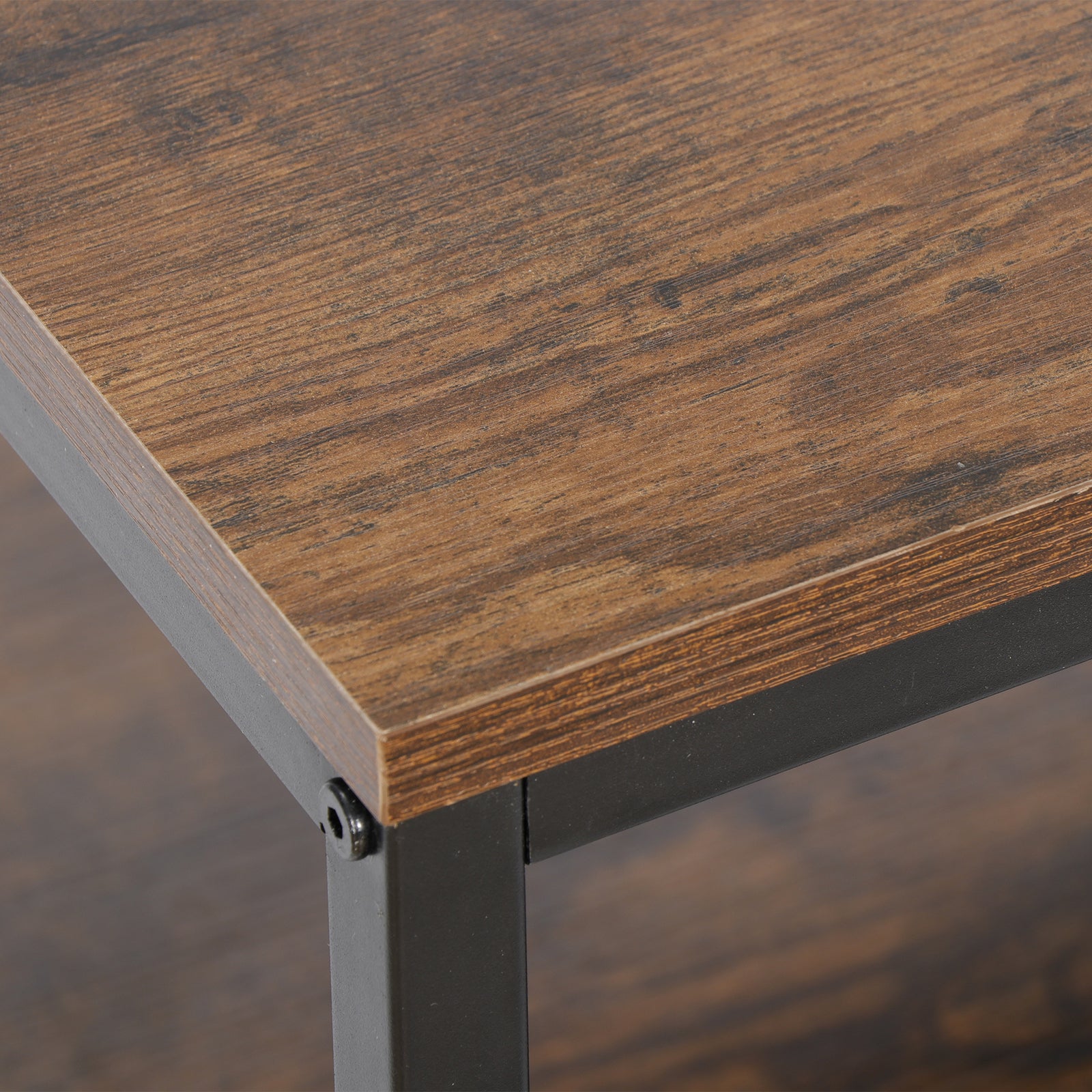 Rustic Wood Coffee Table Rectangular Coffee Table with Storage Shelf Durable 31"