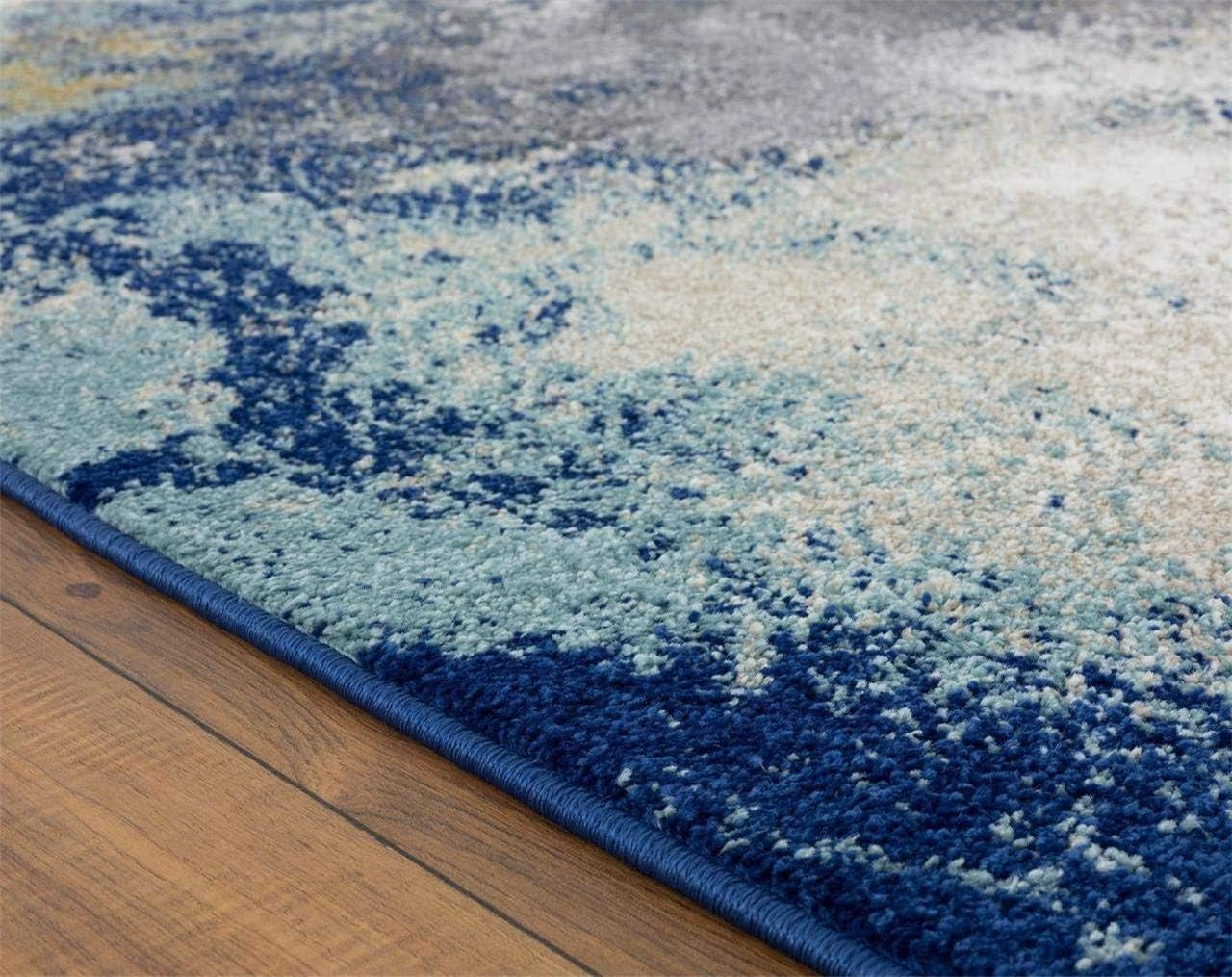 Beverly Collection 8445 Blue 2X3 Modern Abstract Area Rug