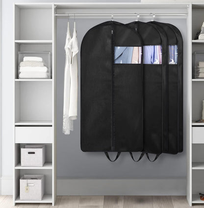 43" Suit Bags for Closet Storage and Travel, Gusseted Hanging Garment Bags for Men Suit Cover with Handles for Clothes, Coats, Jackets, Shirts（3 Packs）