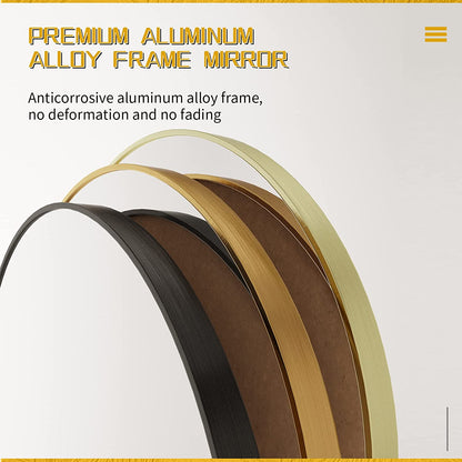16" Wall Circle Mirror for Bathroom, Living Room, Vanity, Bedroom - Matte Gold round Mirror