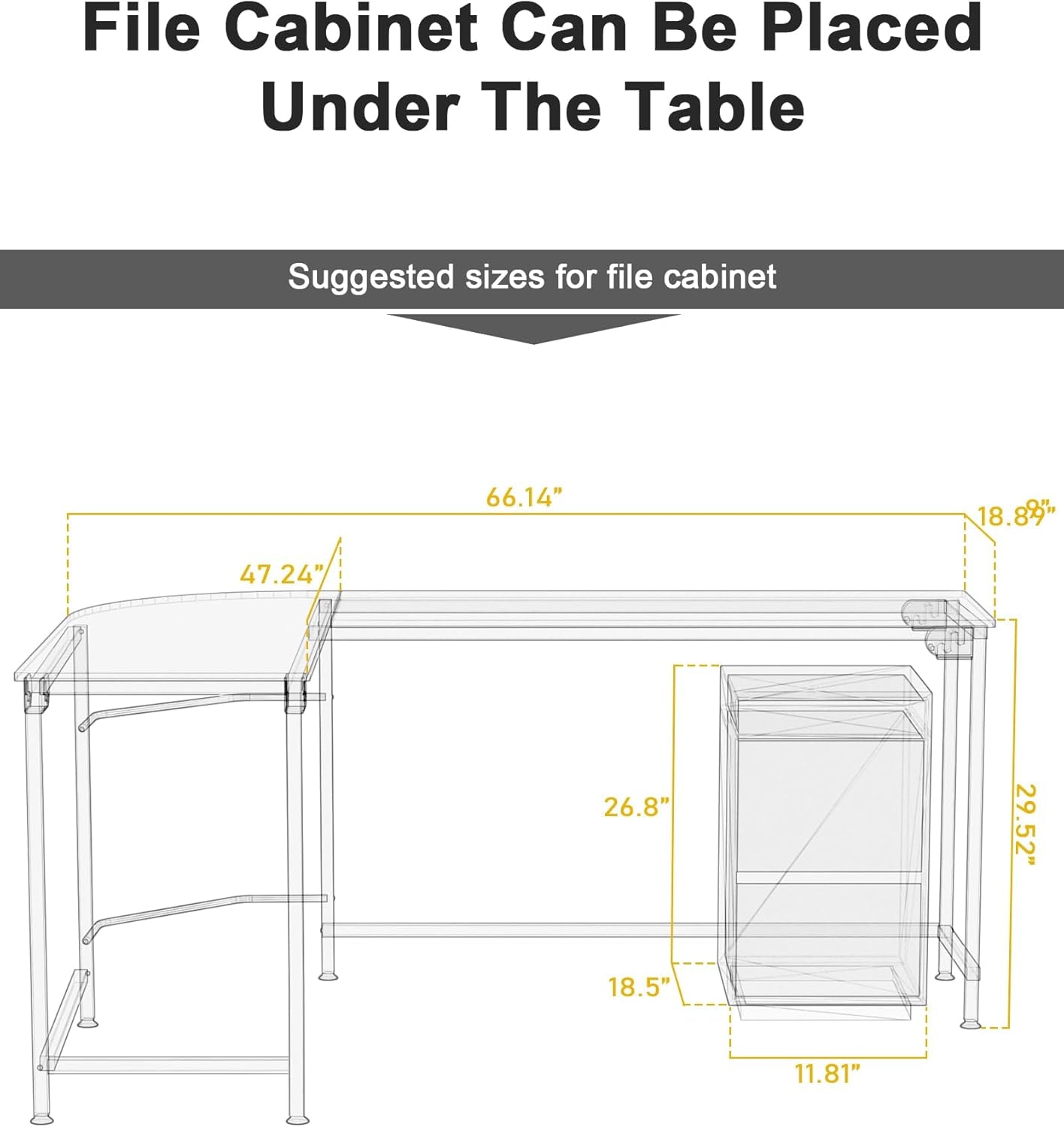 Modern L Shaped Gaming Desk 66'' Corner Computer Desk for Home Office Gaming Table Study Writing Workstation for Small Space, Easy to Assemble