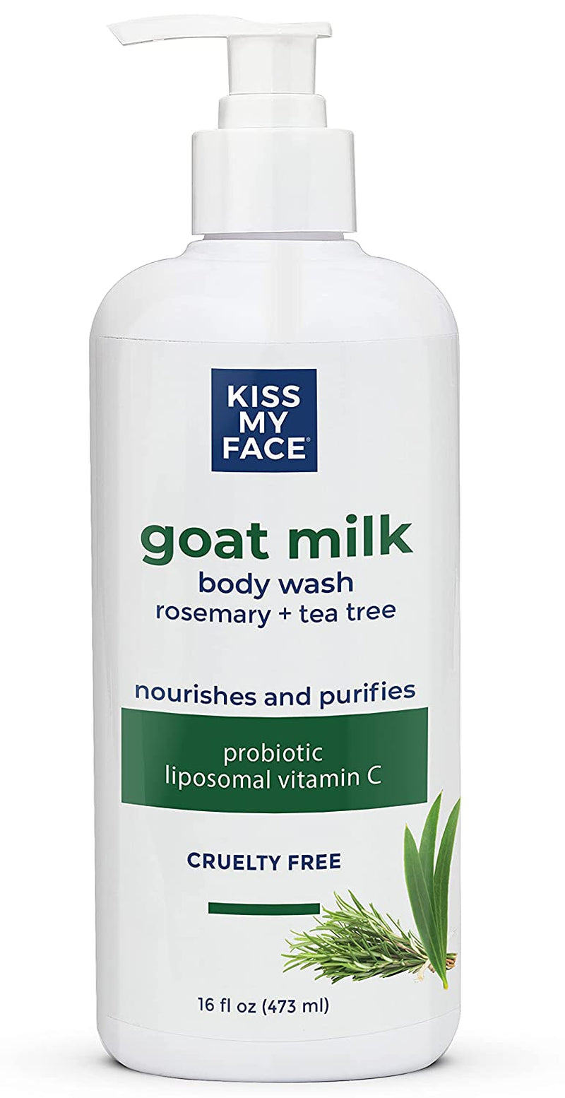 Goat Milk Body Wash - Rosemary & Tea Tree Bodywash with Goat Milk and Argan Oil – 16 Oz Bottle with Pump (Rosemary & Tea Tree, Pack of 1)