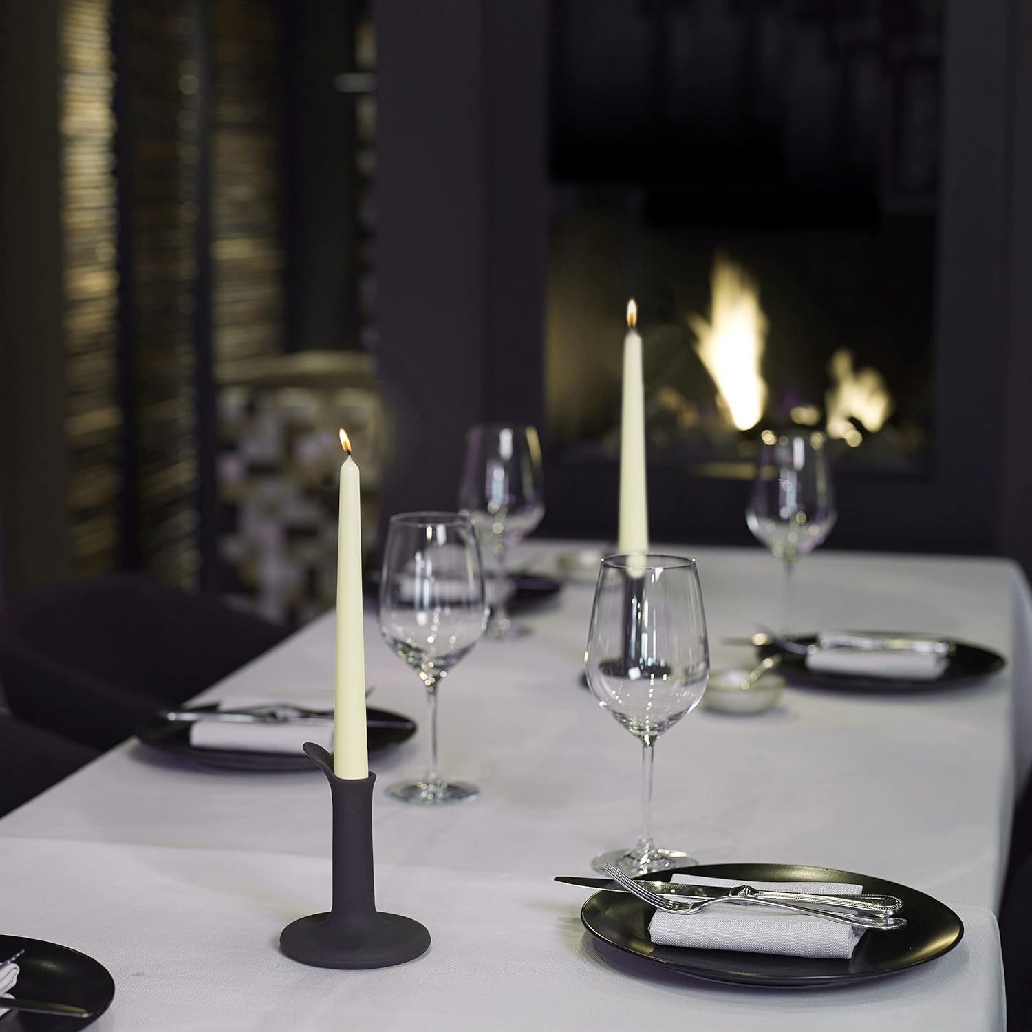 Ivory Taper Candles - 10 Pack Unscented 10 Inch Dinner Candle Set - 8 Hours Burn Time - Premium European Quality - Smokeless and Dripless Household, Wedding, Party, and Home Décor Candlesticks