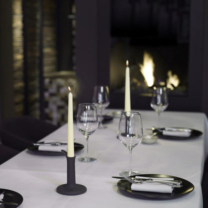 Ivory Taper Candles - 10 Pack Unscented 10 Inch Dinner Candle Set - 8 Hours Burn Time - Premium European Quality - Smokeless and Dripless Household, Wedding, Party, and Home Décor Candlesticks