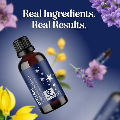 Sleep Essential Oil Blend for Diffuser - Dream Essential Oils for Diffusers Aromatherapy and Relaxation with Clary Sage Ylang-Ylang Roman Chamomile and Lavender for Sleep Time Support (1 Fl Oz)