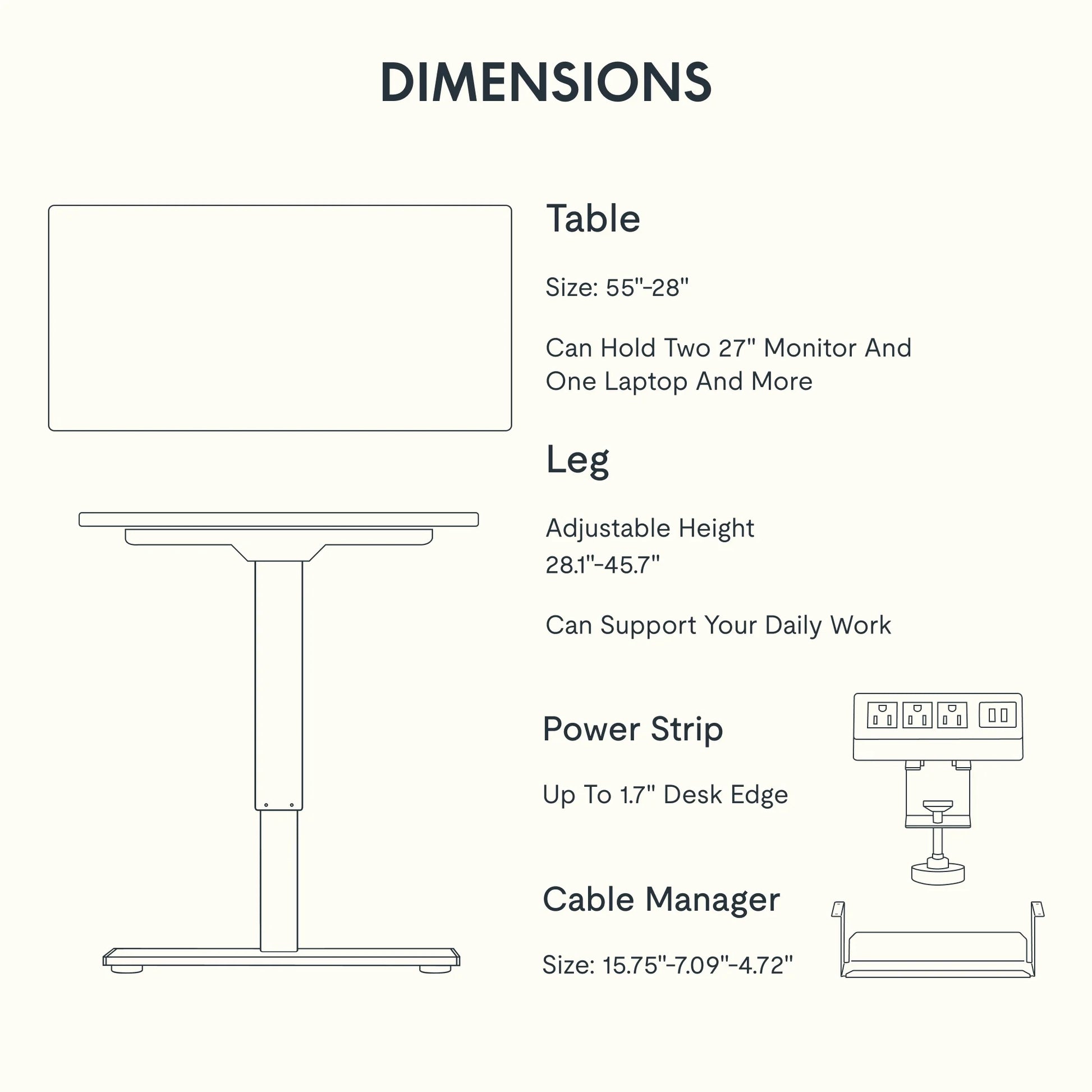 55" X 28" Home Office Electric Height Adjustable Standing Desk Memory Programmable Presets Computer Desk White and Mahogany