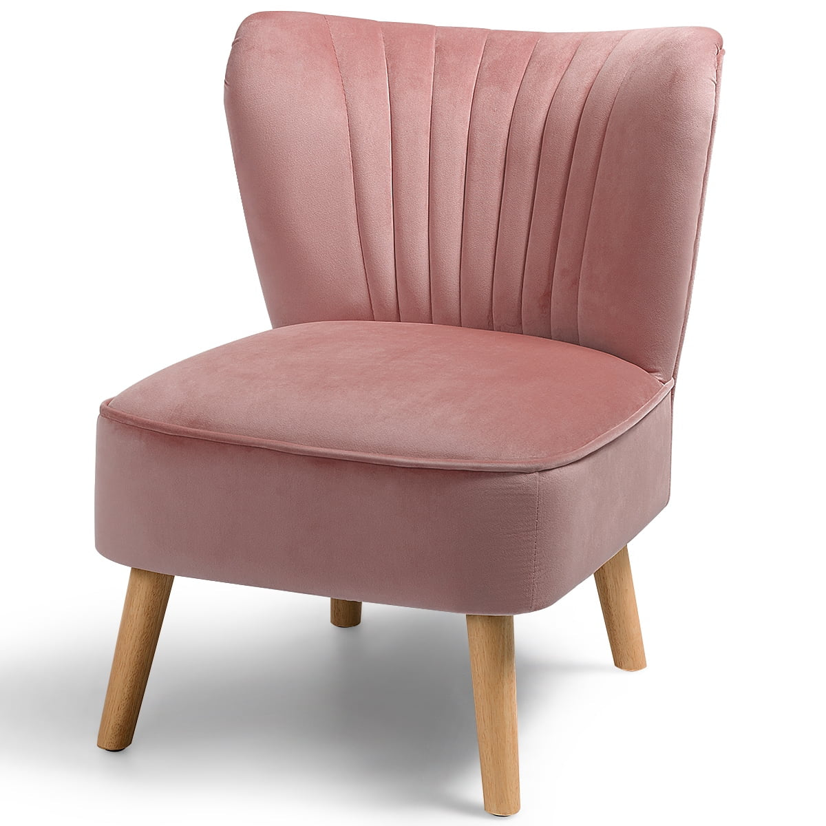 Armless Accent Chair Modern Velvet Leisure Chair Single Upholstered