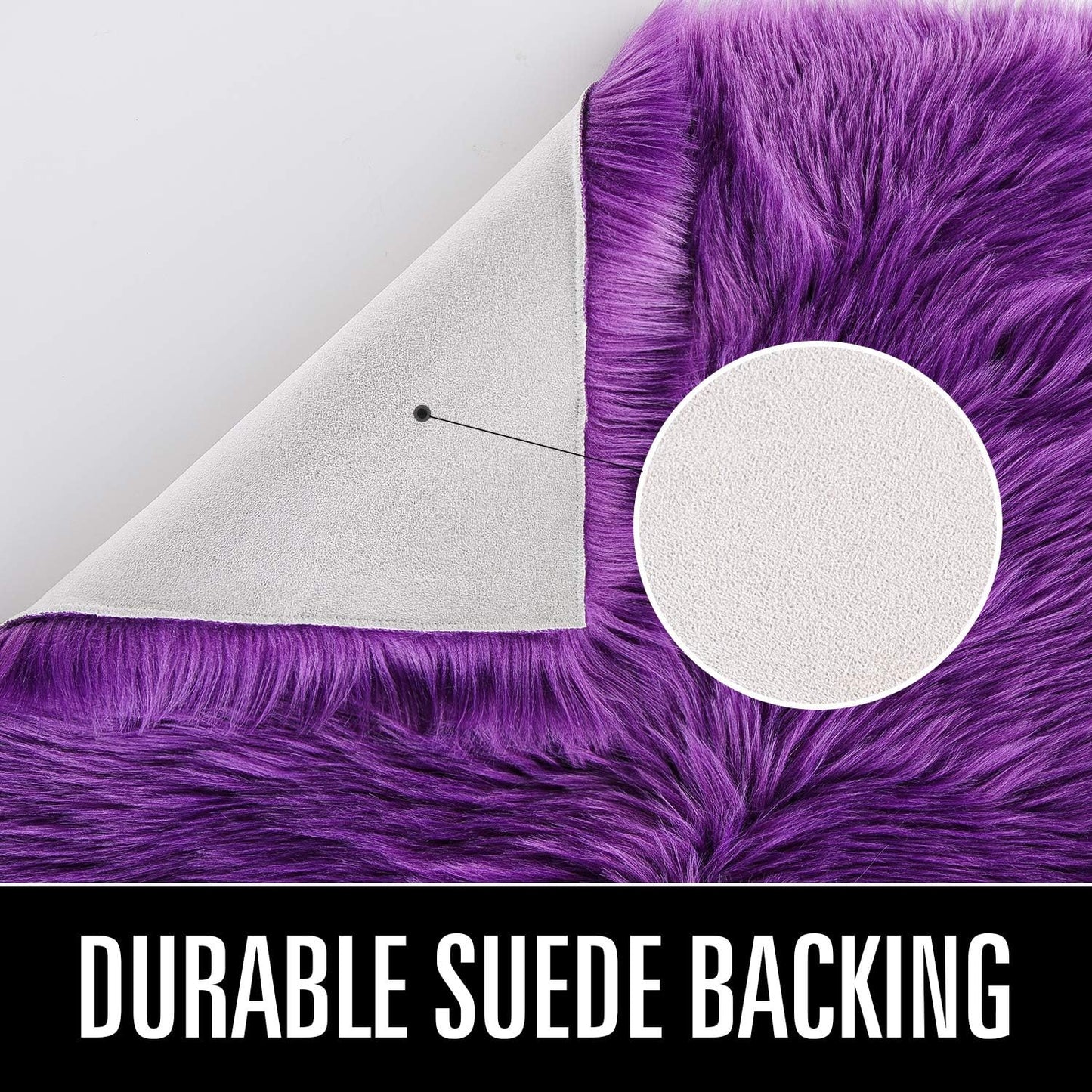 Soft Fluffy Faux Fur Area Rug for Bedroom Living Room, Extra Comfy and Fuzzy Rugs, Washable Plush Carpet for Bed Home Decor, 3X5 Feet Purple