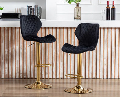 Tierone Upholstered Swivel Adjustable Height Counter Stool with Metal Frame, Modern Velvet Counter Stool