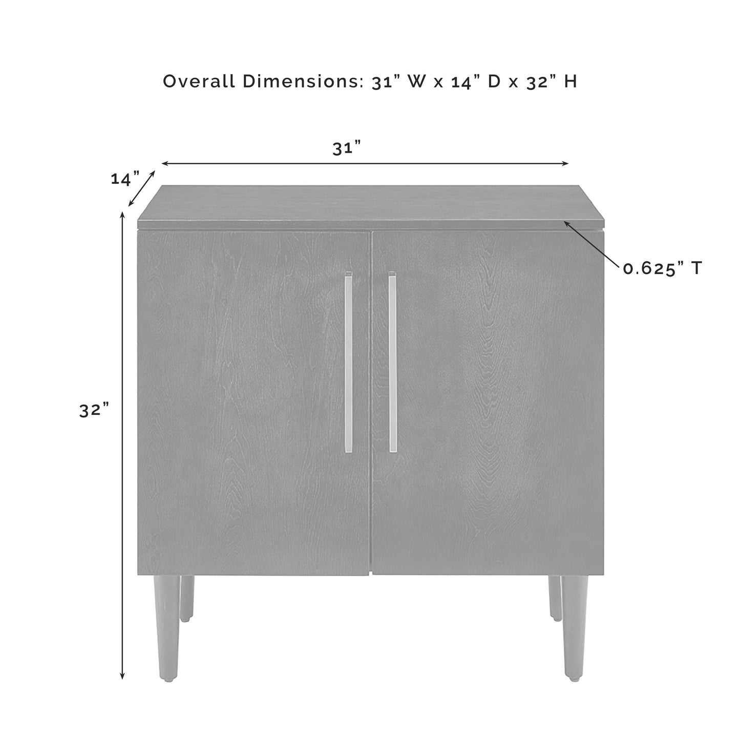 Everett Wood Accent Cabinet in Matte Black