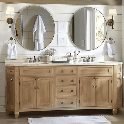 Nickel round Mirror, 26" Brushed Nickel round Mirror, Sliver Circle Bathroom Mirrors in Stainless Steel Metal Frame 1" Deep