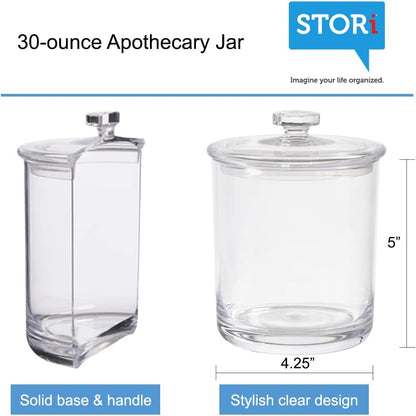 30-Ounce Premium Quality Clear Plastic Apothecary Jar