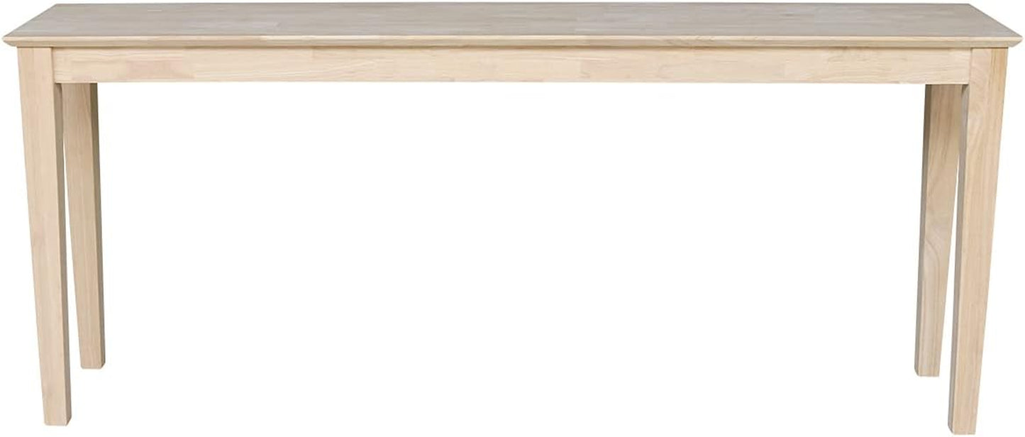 International Concepts Shaker Console Table, 72-Inch Long, Solid Parawood, Unfinished