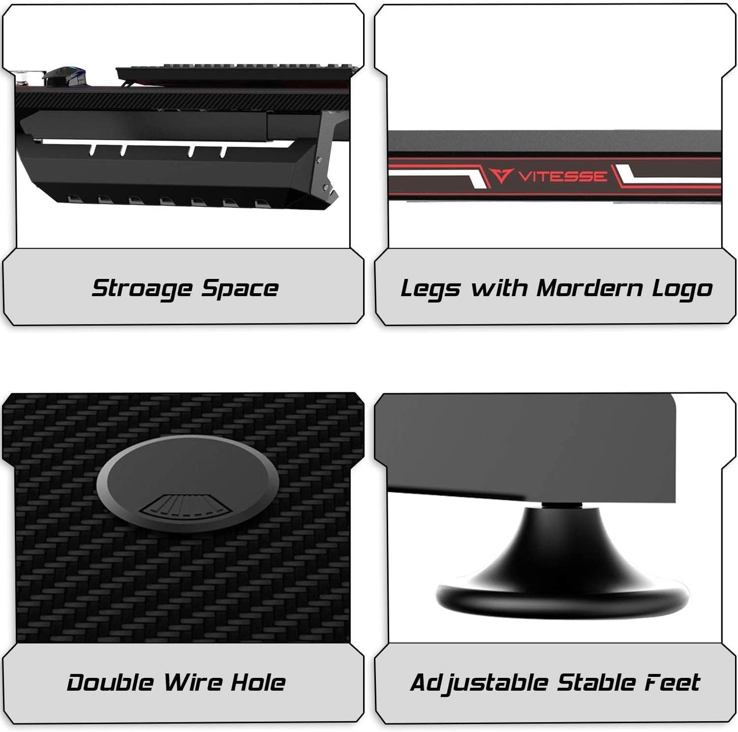 Gaming Desk 55 Inch, Gaming Computer Desk, PC Gaming Table, T Shaped Racing Style Professional Gamer Game Station with Large Mouse Pad, Gaming Handle Rack, Cup Holder…