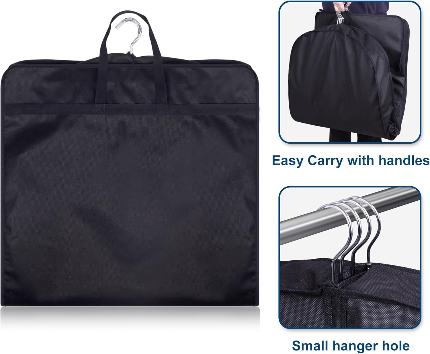 43" Suit Bags for Closet Storage and Travel, Gusseted Hanging Garment Bags for Men Suit Cover with Handles for Clothes, Coats, Jackets, Shirts（3 Packs）