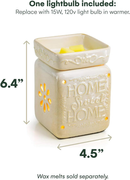 Wall Plug-In Wax Warmer for Scented Wax Ceramic Home Sweet Home Electric Home Fragrance Warmer for Essential Oils Candle Wax Melts and Tarts Scent Warmer Night Light