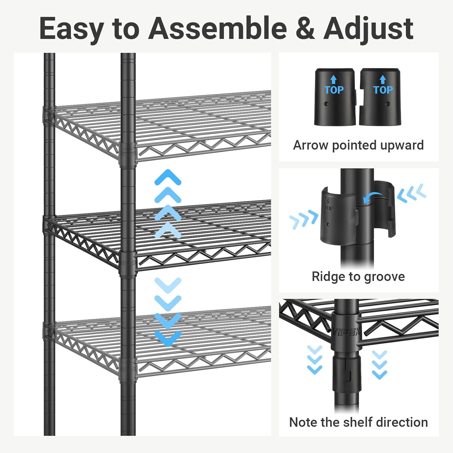 V5 Heavy Duty Clothes Rack, Portable Closet Wardrobe with 4 Hanging Rods & 8 Shelves, Freestanding Adjustable Garment Rack for Bedroom, Walk-In Closet, 890 Lbs Capacity, Black, 68.9" L