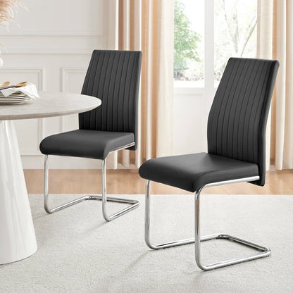 Scottsmoor Modern High Gloss Halo 6 Seater Dining Table Set with Luxury Faux Leather Dining Chairs