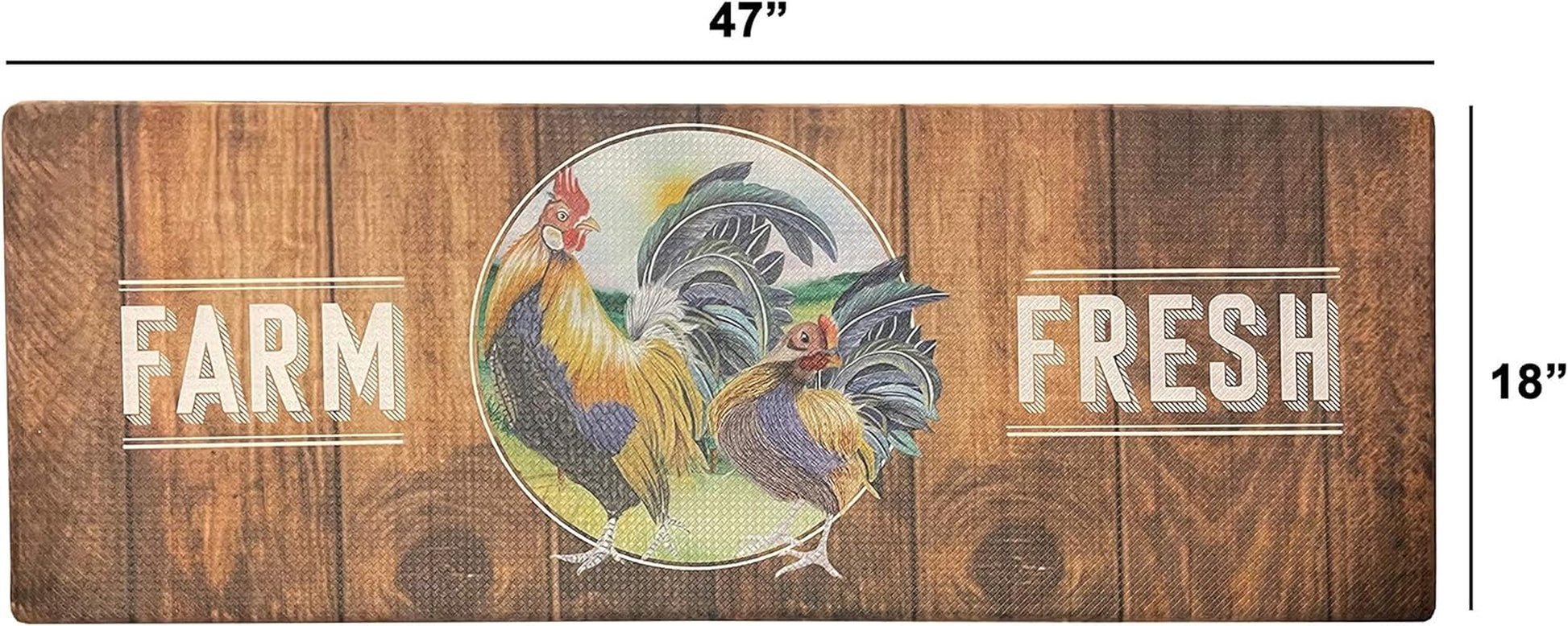 Artistic Beautiful anti Fatigue Kitchen Floor Mat - Unique Floor Mats - Pain Relief Padded Kitchen Mats - Floor Mats in Front of Sink - Memory Foam 47" X 17.5" X 10Mm Rooster