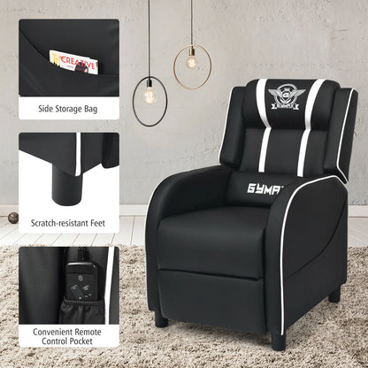 Massage Gaming Recliner Chair Racing Single Lounge Sofa Home Theater Seat White