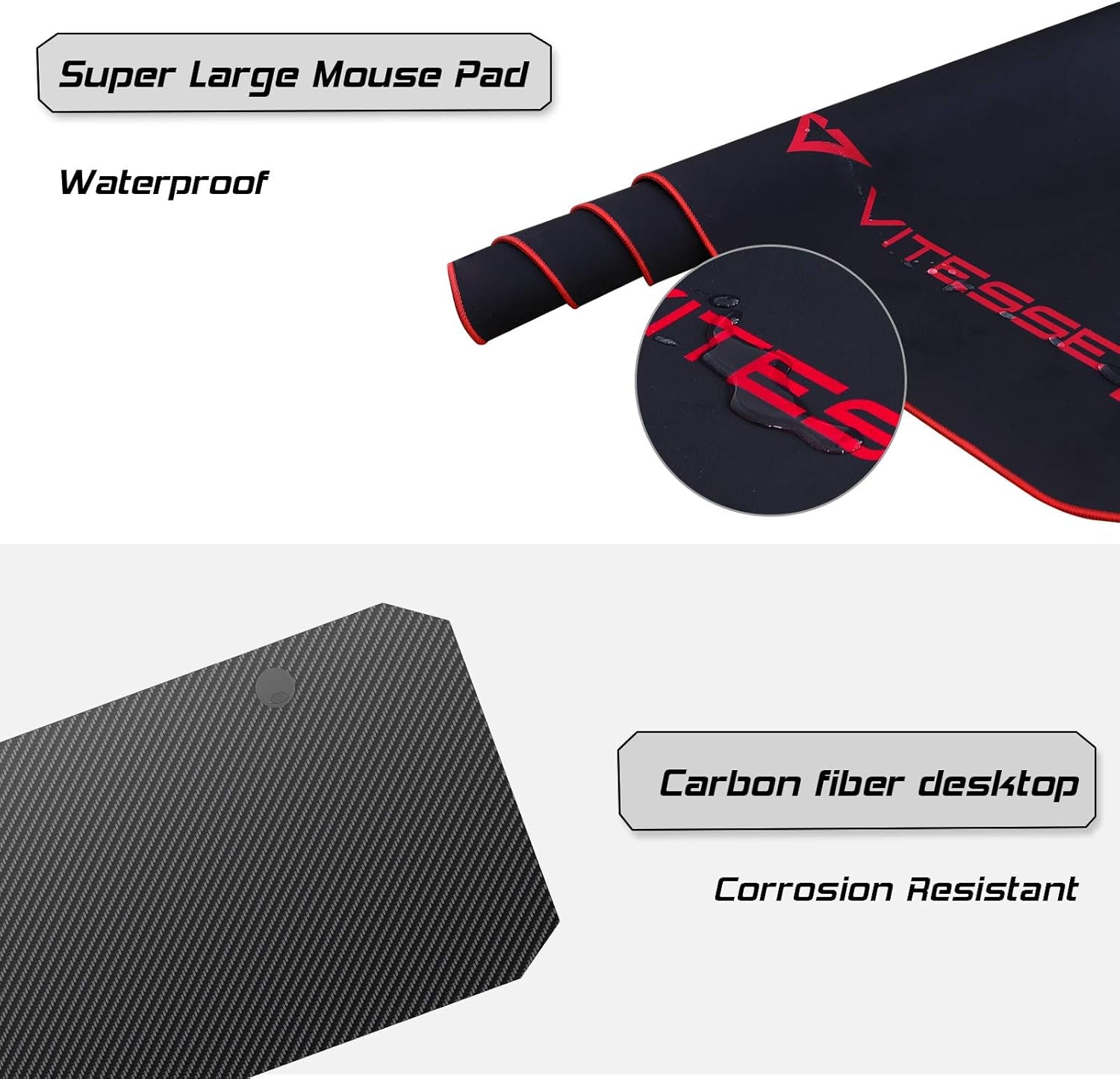 Gaming Desk 55 Inch, Gaming Computer Desk, PC Gaming Table, T Shaped Racing Style Professional Gamer Game Station with Large Mouse Pad, Gaming Handle Rack, Cup Holder…