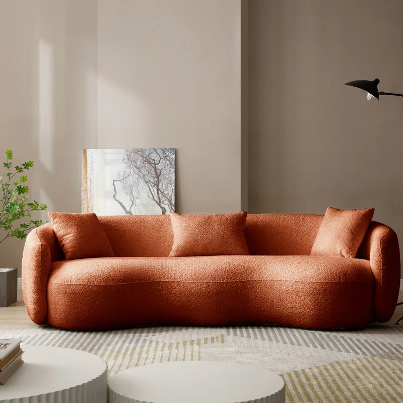Yazgur 93.6" Curved Modern Upholstered Sofa