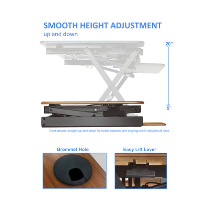 46" Large Adjustable Standing Desk Converter/Anti Fatigue Mat Bundle - Black