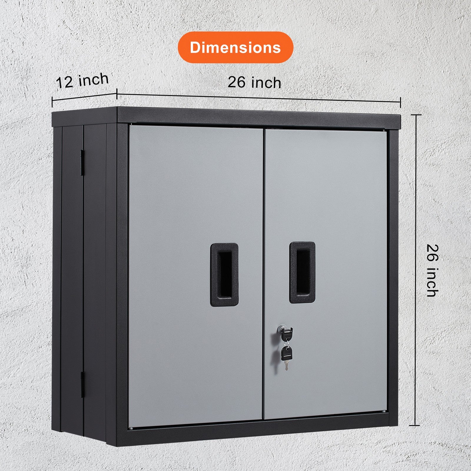 Uimoso Foldable Wall-Mounted Garage Cabinet 26" Compact Design, 240 Lbs Capacity