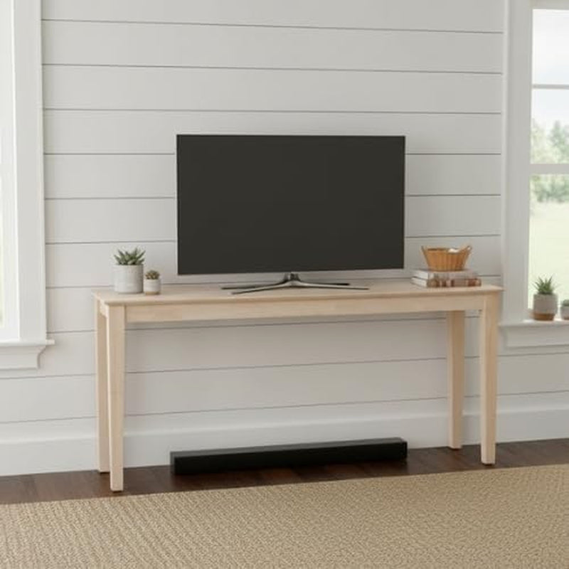 International Concepts Shaker Console Table, 72-Inch Long, Solid Parawood, Unfinished