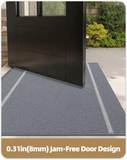 Front Door Mats Outdoor Doormat for outside Entry Home Entrance Back Porch Patio Waterproof | Heavy Duty Non-Slip Outdoors Floor Welcome Matts Exterior - 17"X29" Grey