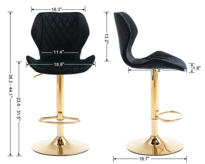 Tierone Upholstered Swivel Adjustable Height Counter Stool with Metal Frame, Modern Velvet Counter Stool