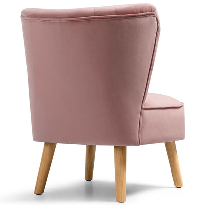 Armless Accent Chair Modern Velvet Leisure Chair Single Upholstered