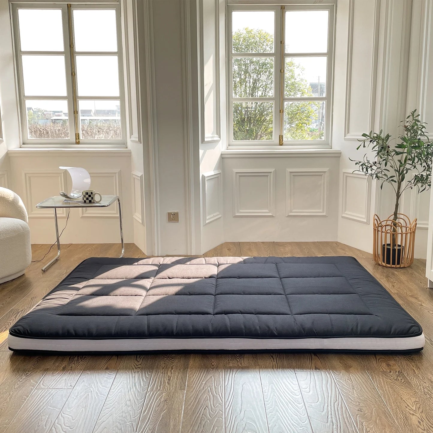 Futon Mattress, Padded Japanese Floor Mattress Quilted Bed Mattress Topper, Extra Thick Folding Sleeping Pad, Full Size