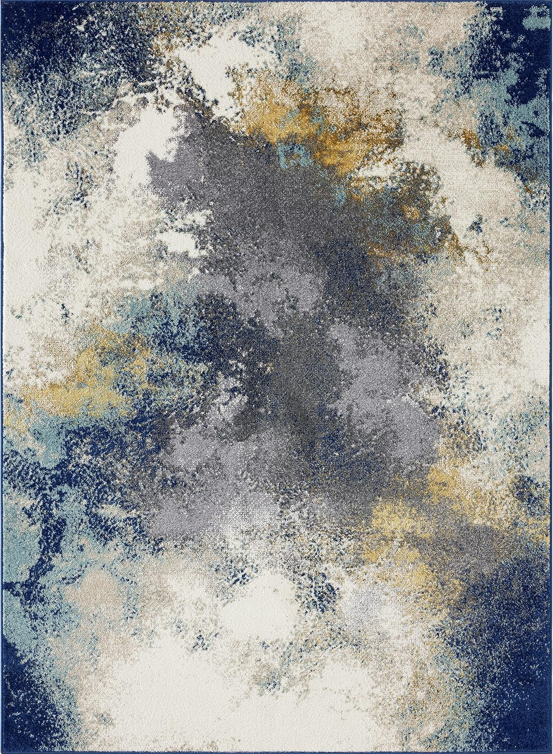 Beverly Collection 8445 Blue 2X3 Modern Abstract Area Rug