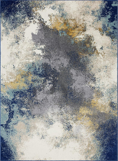 Beverly Collection 8445 Blue 2X3 Modern Abstract Area Rug