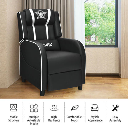 Massage Gaming Recliner Chair Racing Single Lounge Sofa Home Theater Seat White