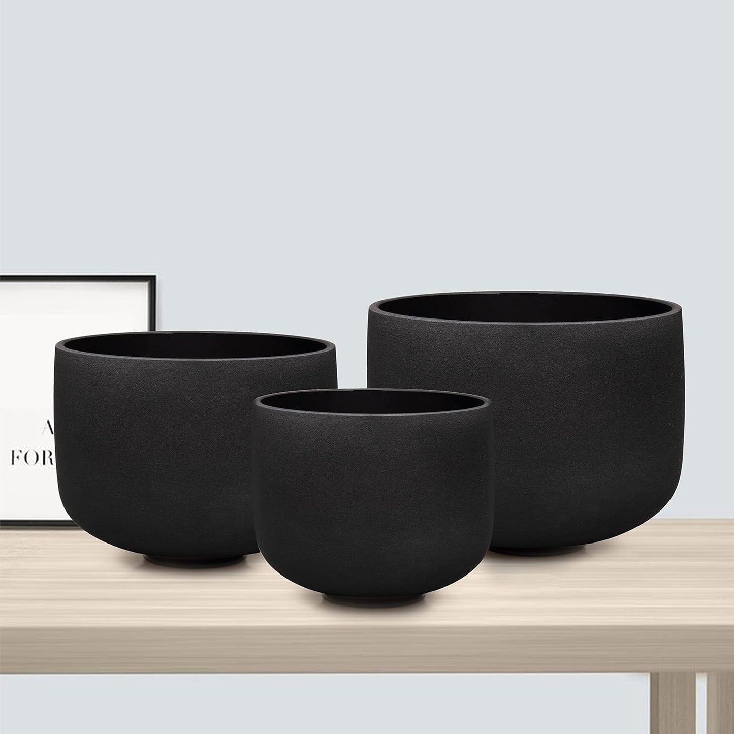 (6"A+8"B+10"F) 432Hz Set of 3 Black Crystal Singing Bowl 6-10 Inch with Heavy Duty Carrying Case and Mallets