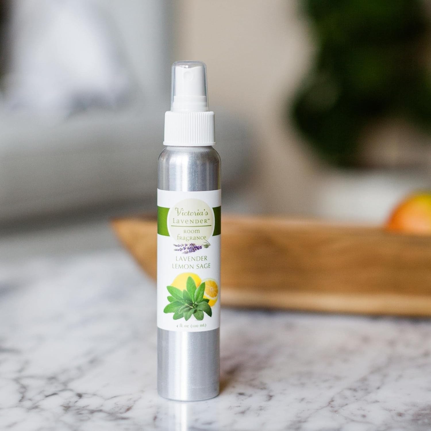 Room Fragrance Spray - Natural Air Freshener & Odor Eliminator, Luxury Essential Oil Scent for Home & Bathroom, Aromatherapy, Ideal Holiday Gift, Lavender Lemon Sage - 1 Pack, 4 Oz
