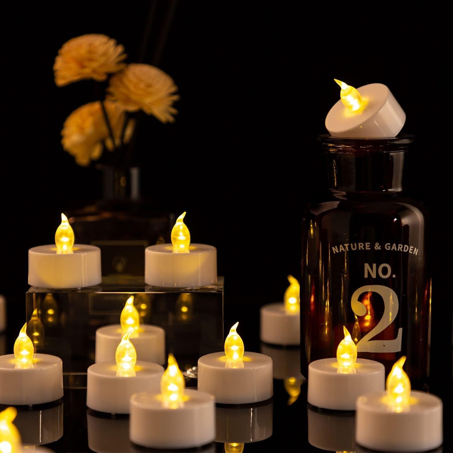 150PACK Flameless LED Tea Lights, Warm Yellow, 200 Hours Battery-Powered, Ideal for Party, Wedding, Birthday, Home Decoration